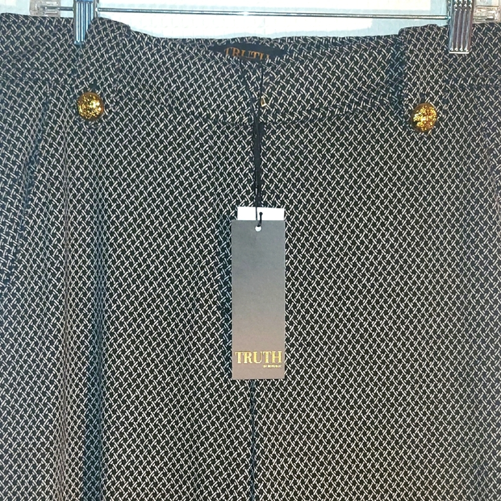 Truth Monochrome Skirt with Gold Accents